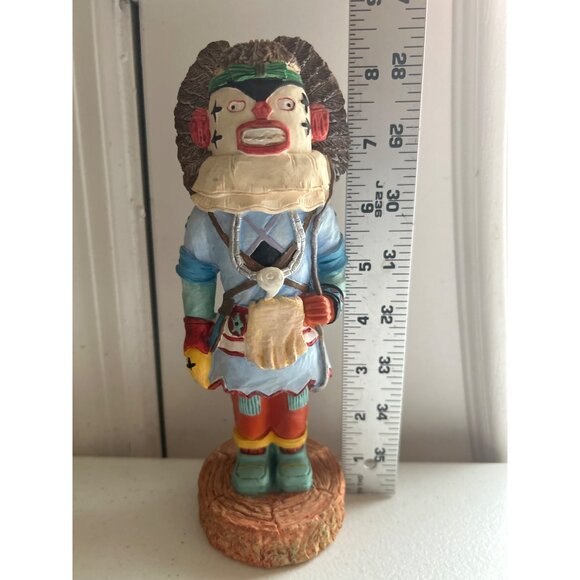 Handcrafted Kachina Doll With Detailed Feathers & Vibrant Colors - Picture 4 of 7